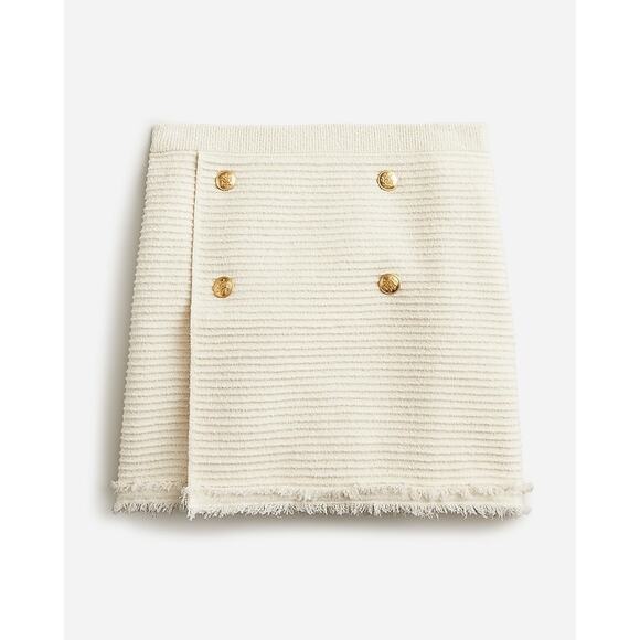 J. Crew Faux-Wrap Sweater Skirt in Fine Boucle Size Medium - Picture 1 of 6